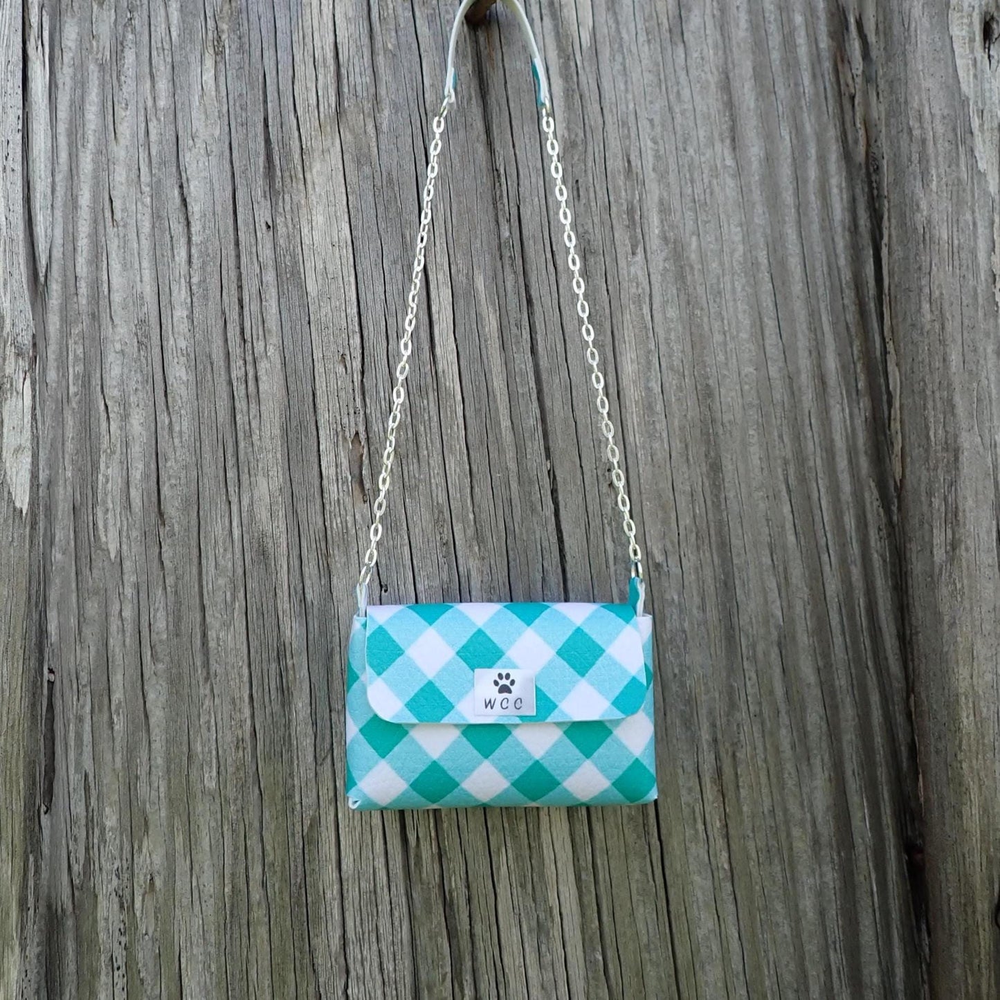 Smart doll purse teal plaid