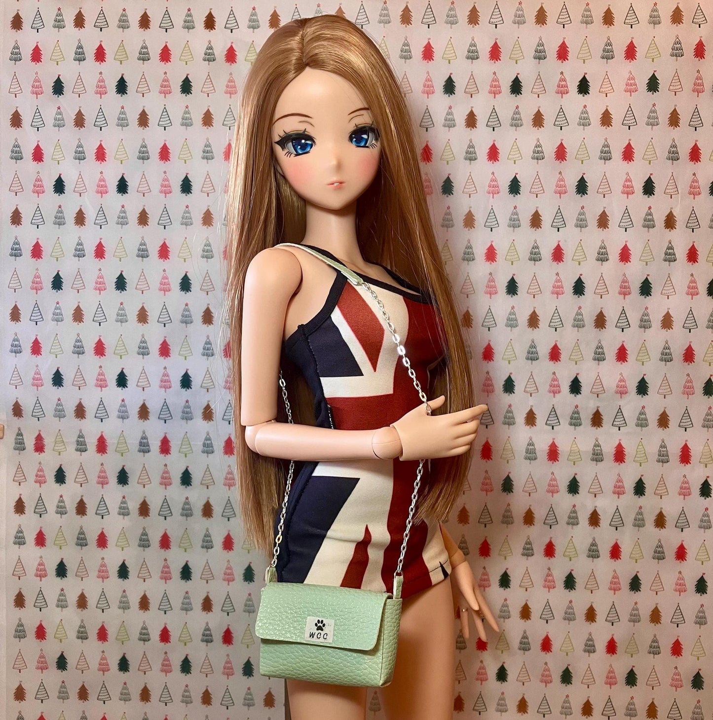 Smart doll purse mint green leather
