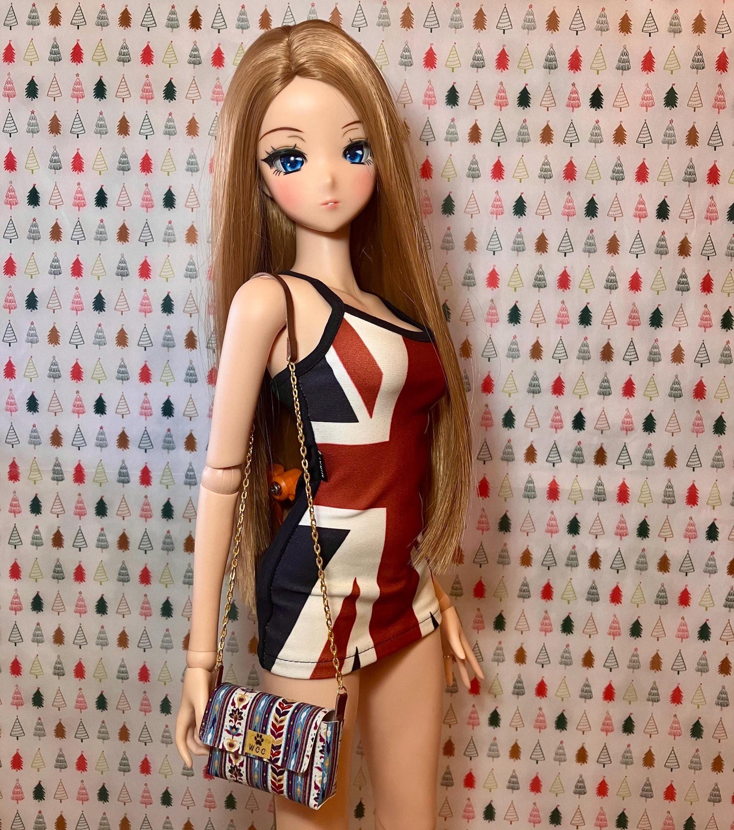 Smart doll purse southwestern style print leather