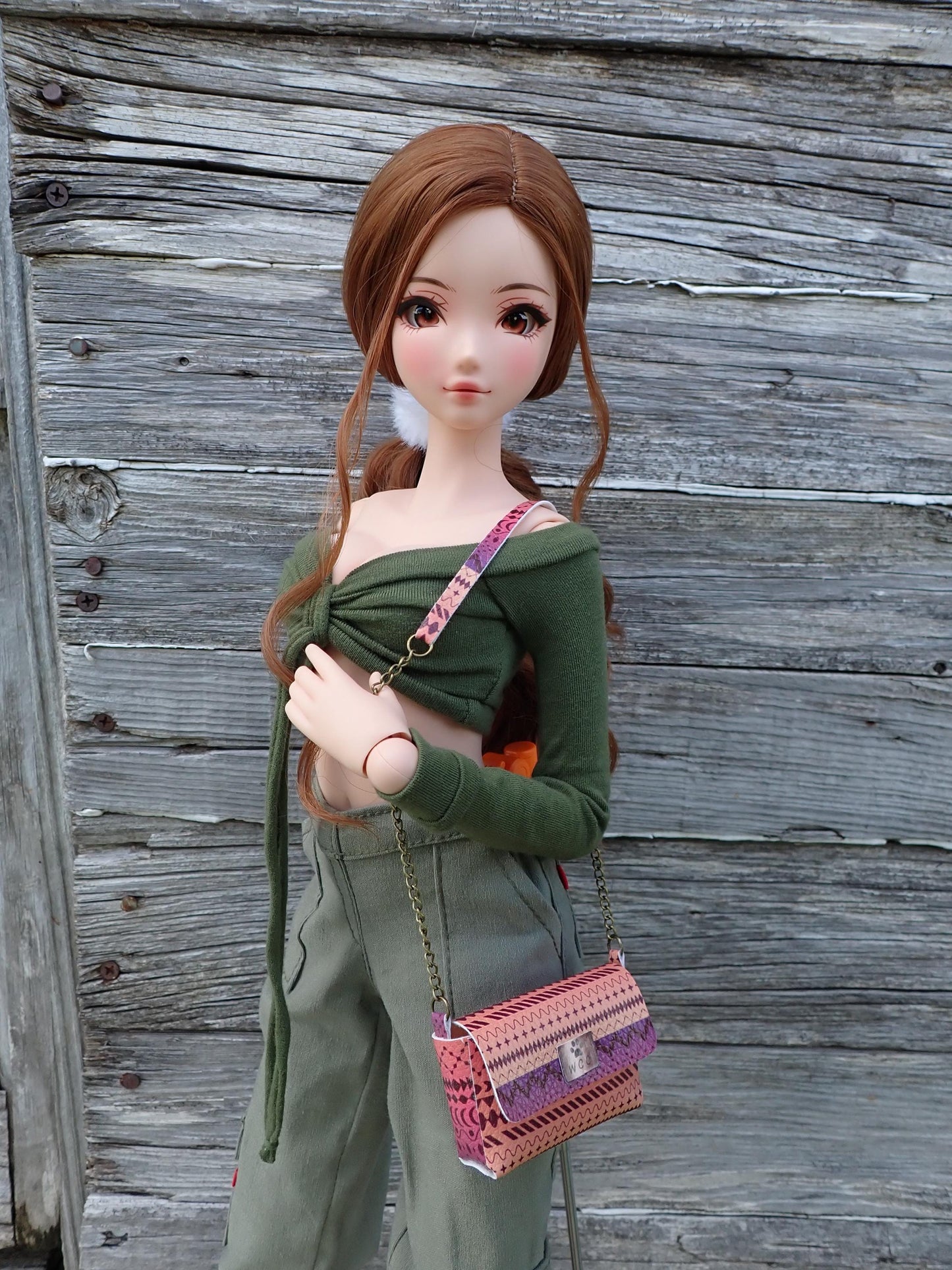 Smart doll purse sunset peach purple southwestern print