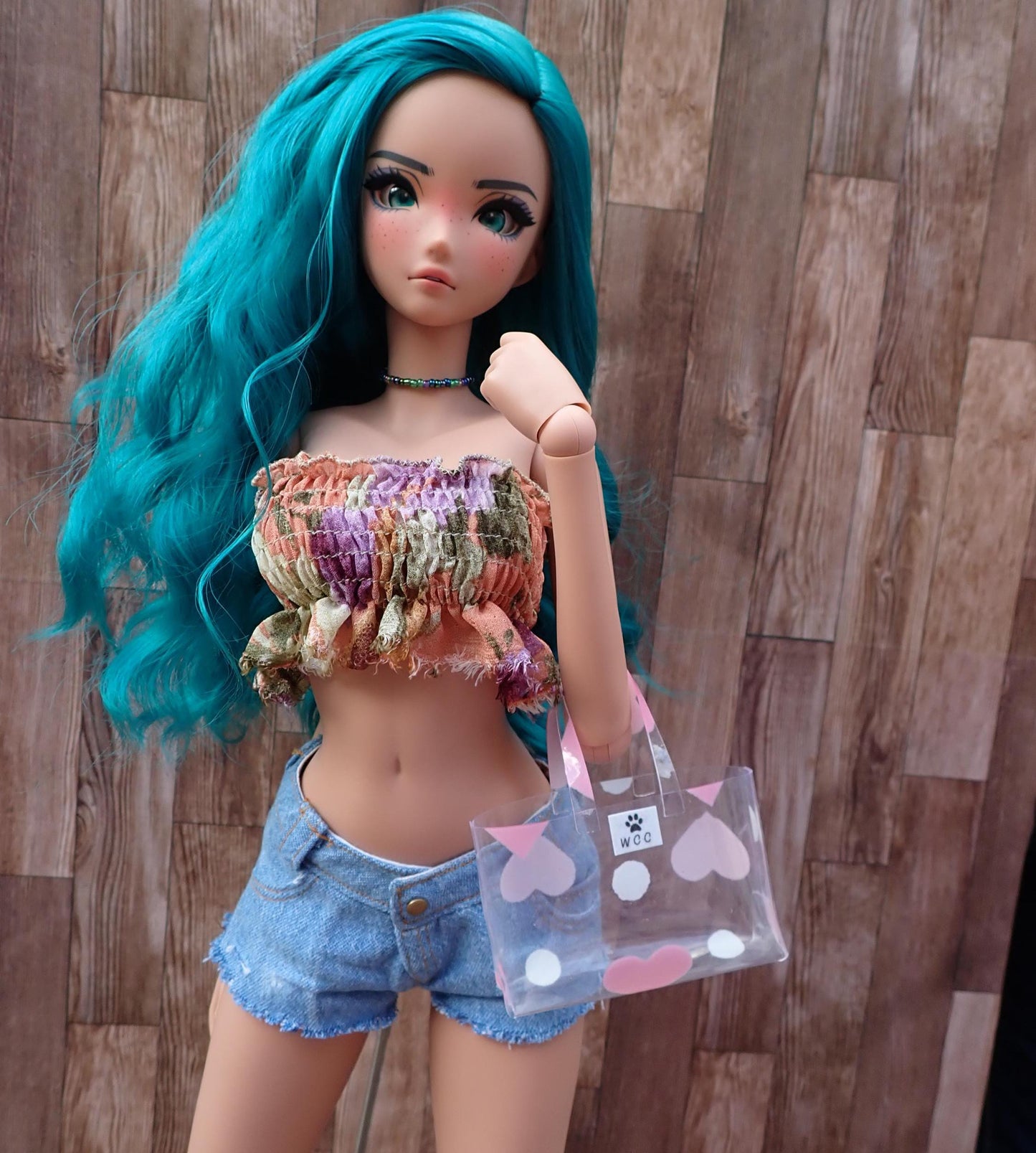 Smart doll clear heart purse