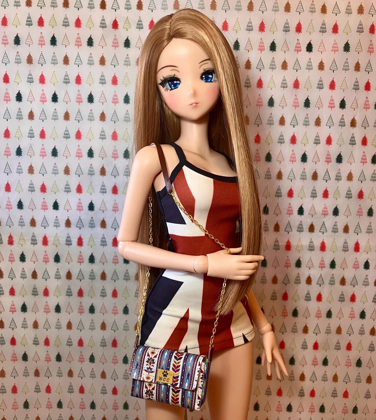 Smart doll purse southwestern style print leather