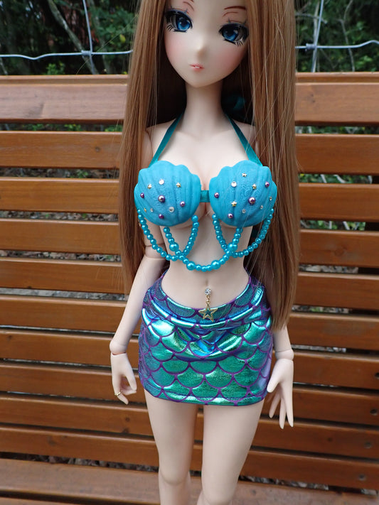 Smart doll mermaid outfit- Teal shimmer (Classic)