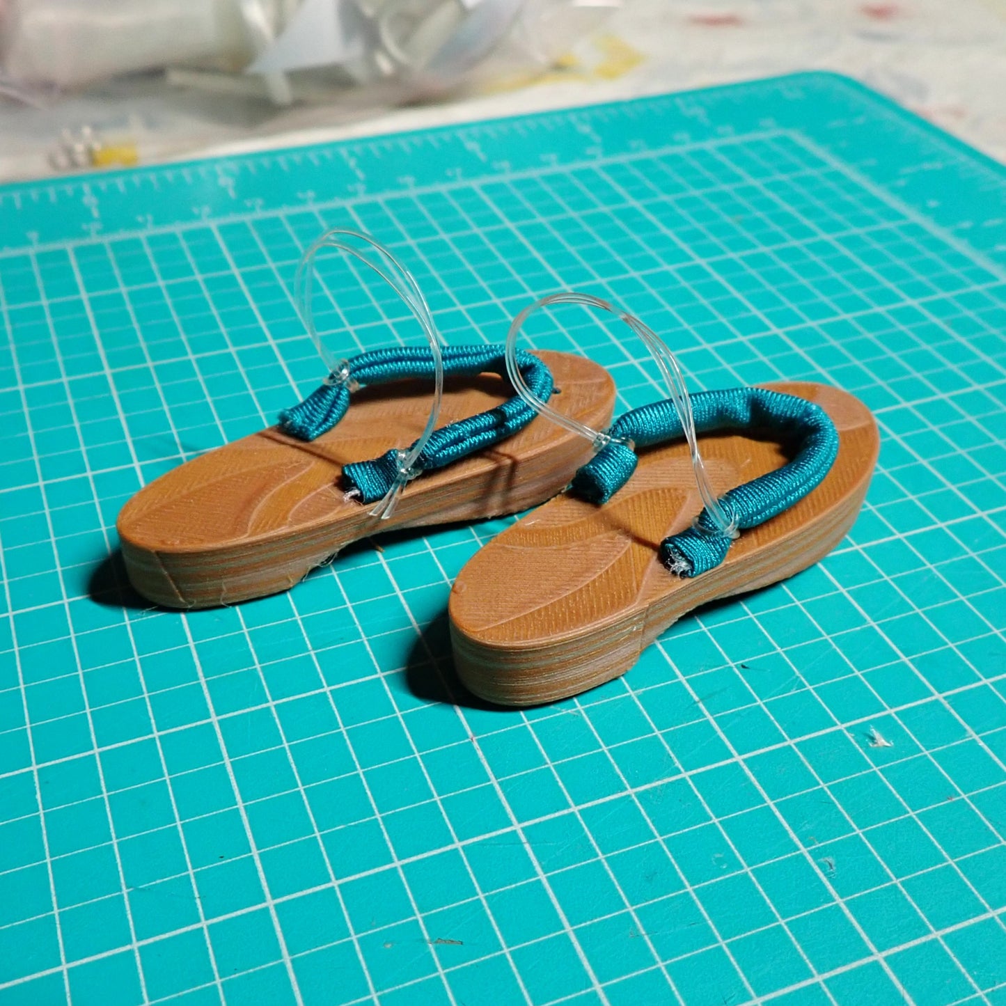 Smart doll girls kimono sandals turquoise wood