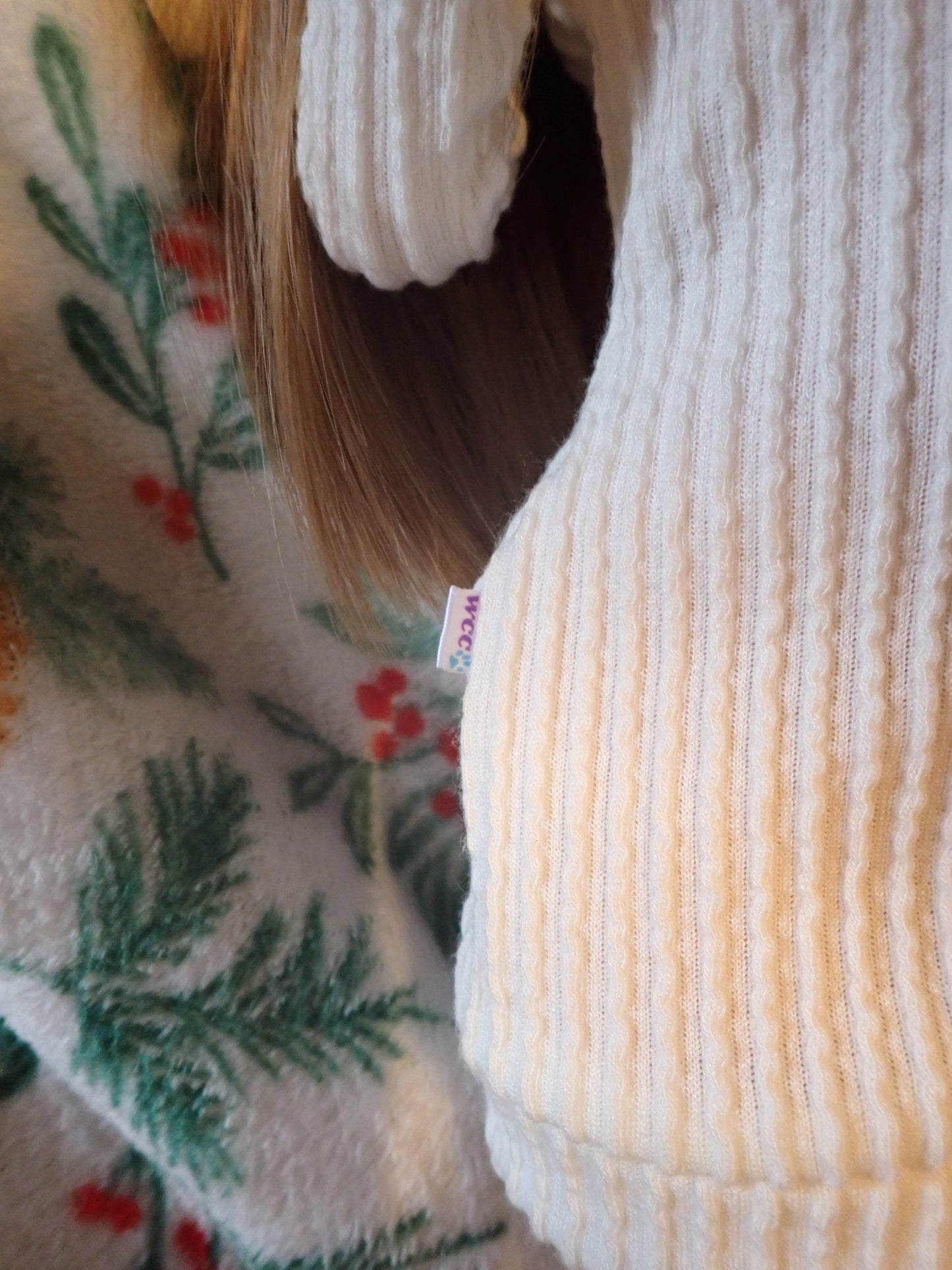 Smart doll Classic sweater dress and socks set off white ribbed knit