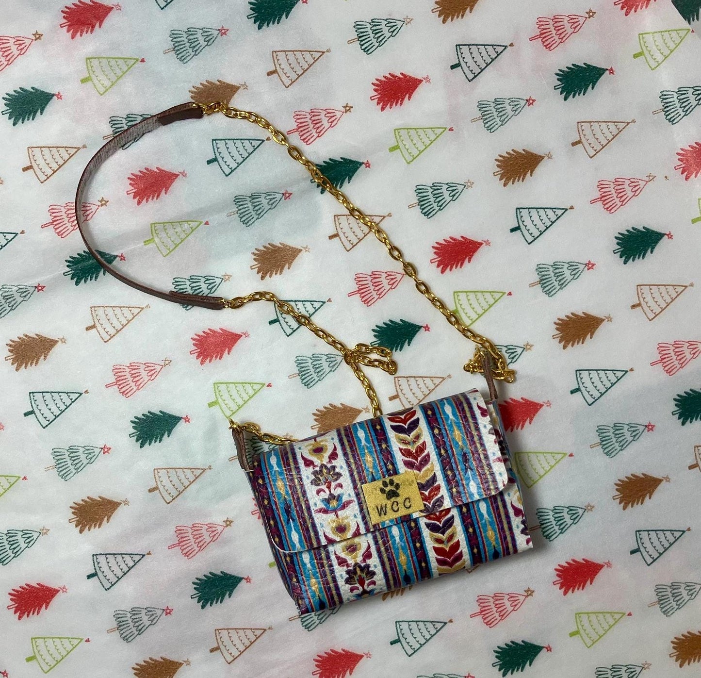 Smart doll purse southwestern style print leather