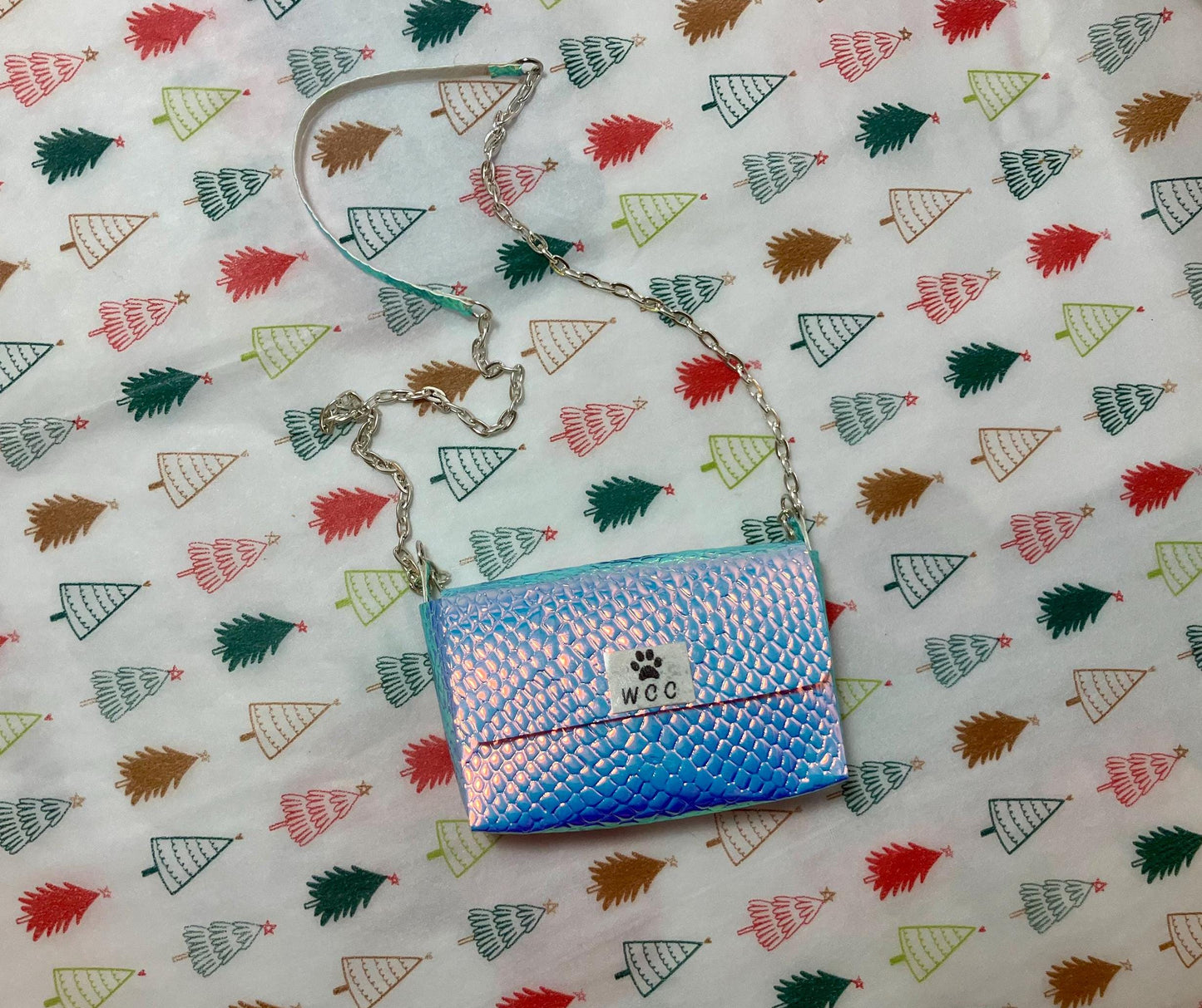 Smart doll purse iridescent mermaid scale