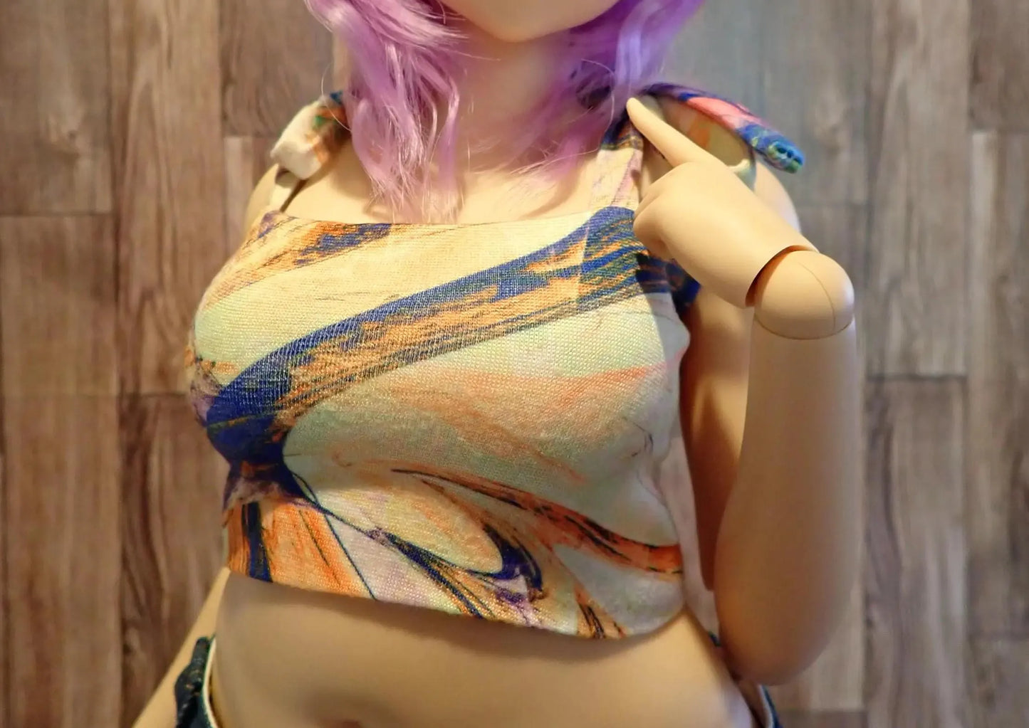Smart doll PEAR Tie strap top colorful swirl