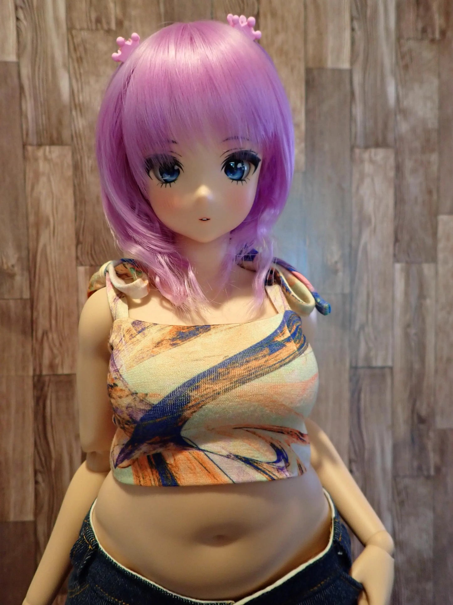 Smart doll PEAR Tie strap top colorful swirl