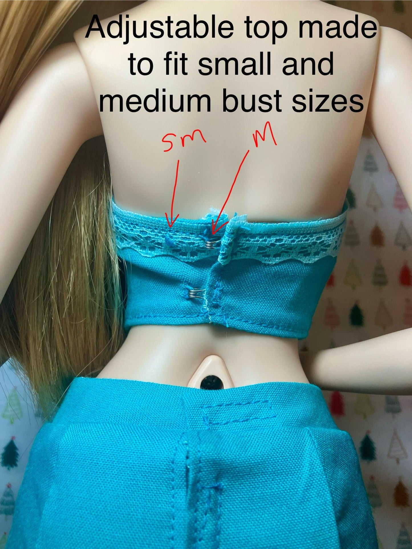 Smart doll Christmas outfit red fur trim