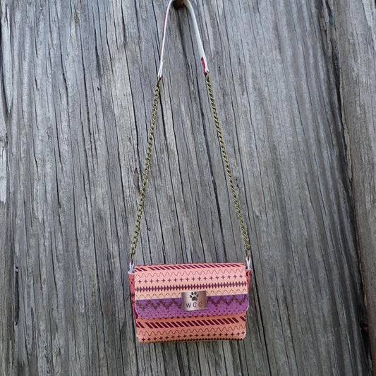 Smart doll purse sunset peach purple southwestern print