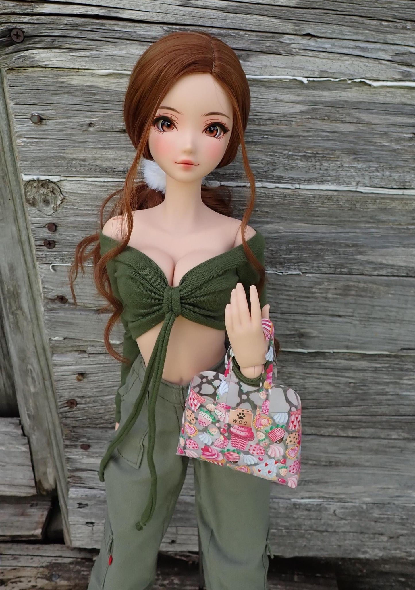 Smart doll clear cupcake sweets cookie print purse