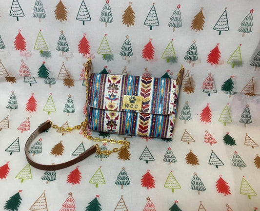 Smart doll purse southwestern style print leather
