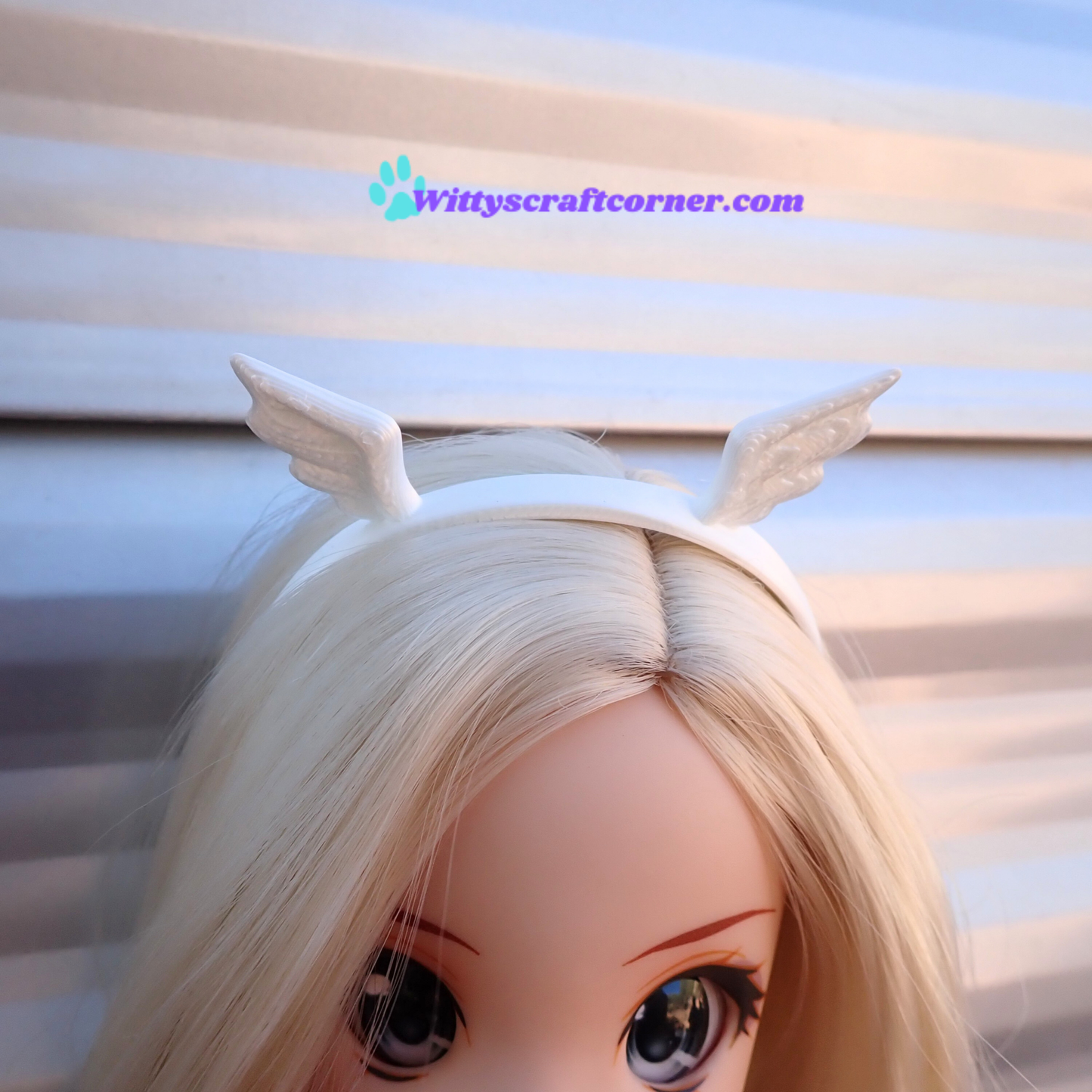 Smart doll headband angel wings pearl 3D printed
