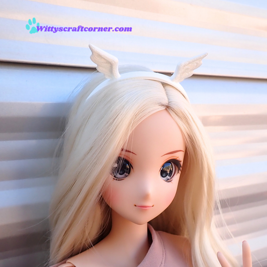 Smart doll headband angel wings pearl 3D printed