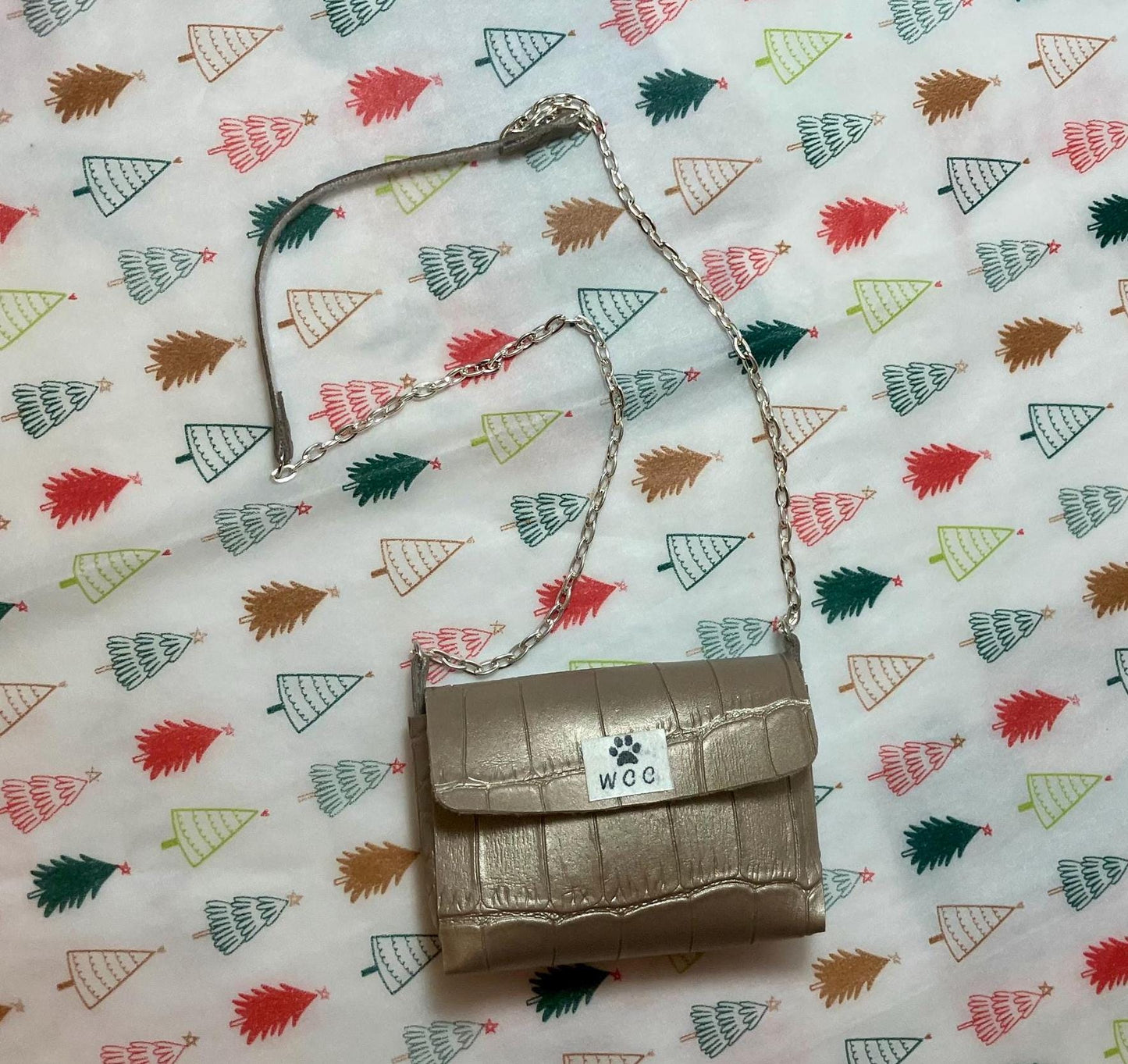 Smart doll purse gray alligator skin