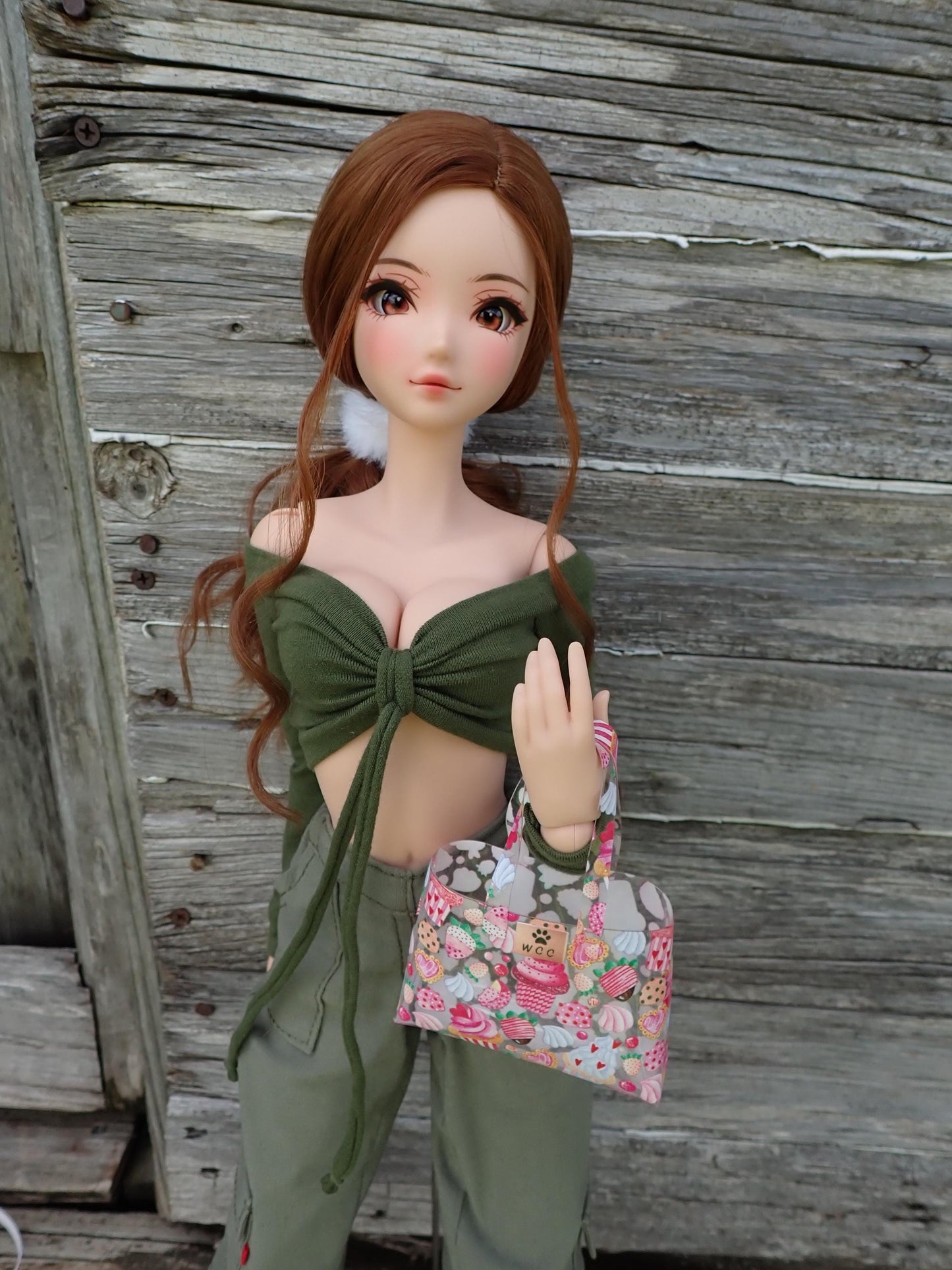 Smart doll clear cupcake sweets cookie print purse