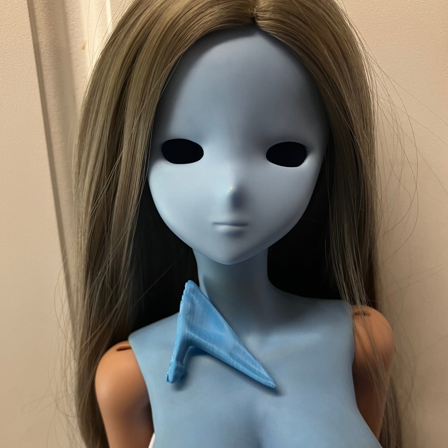 Smart doll elf ears blue 3D printed