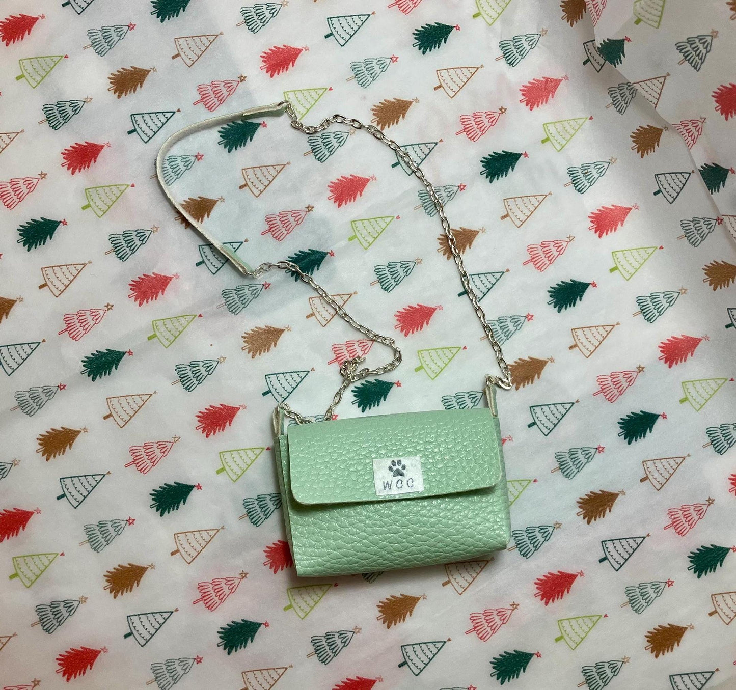 Smart doll purse mint green leather