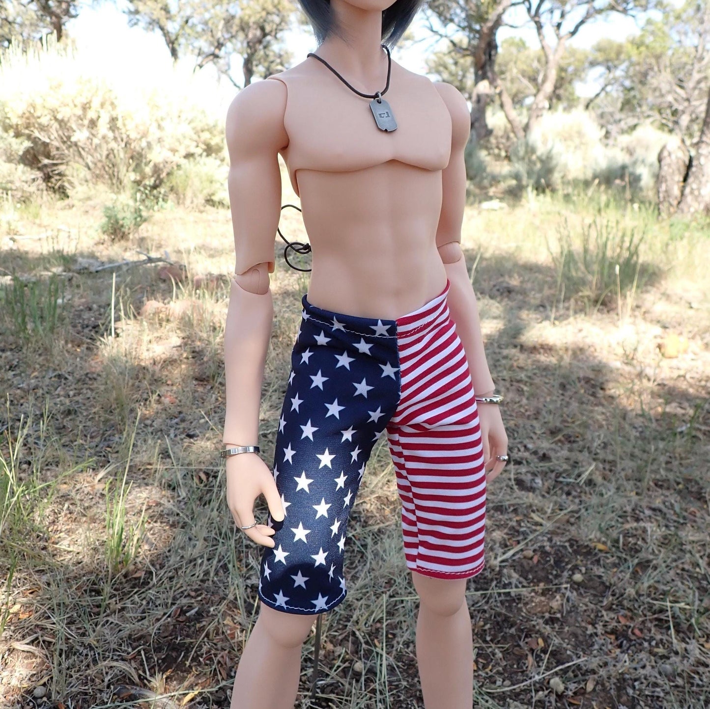 MADE TO ORDER Smart doll guys Stars and stripes swimsuit bottoms shorts swim trunks