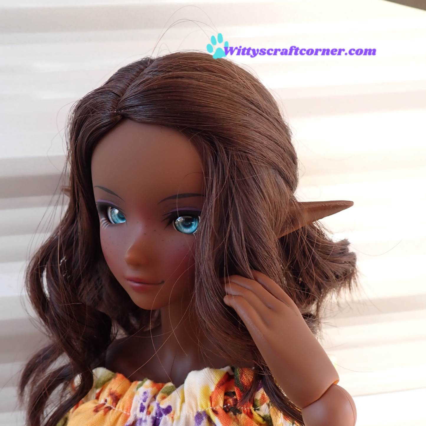 Smart doll elf ears Cocoa 3D printed