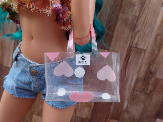 Smart doll clear heart purse