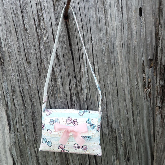 Smart doll bow shoulder bag purse pink white blue