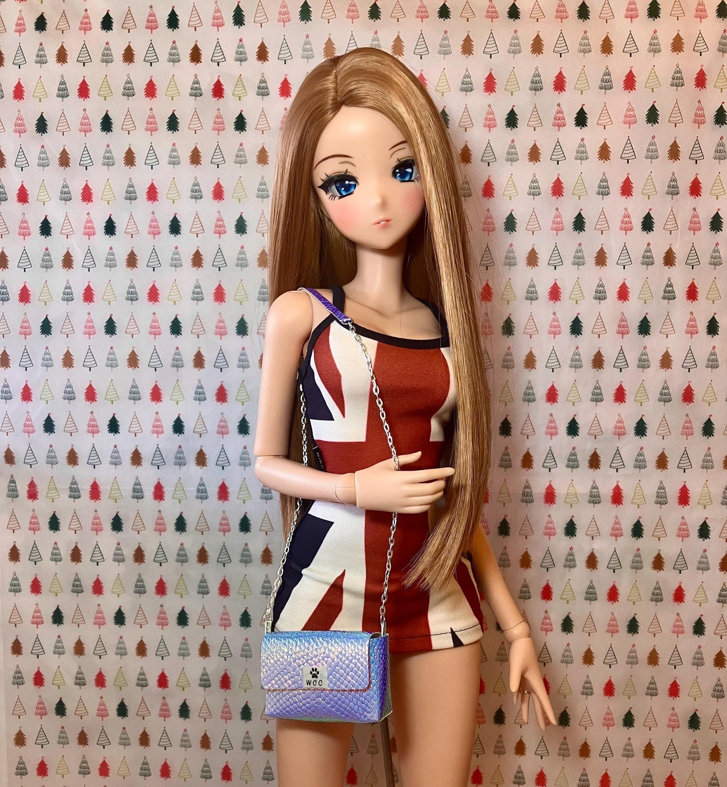 Smart doll purse iridescent mermaid scale