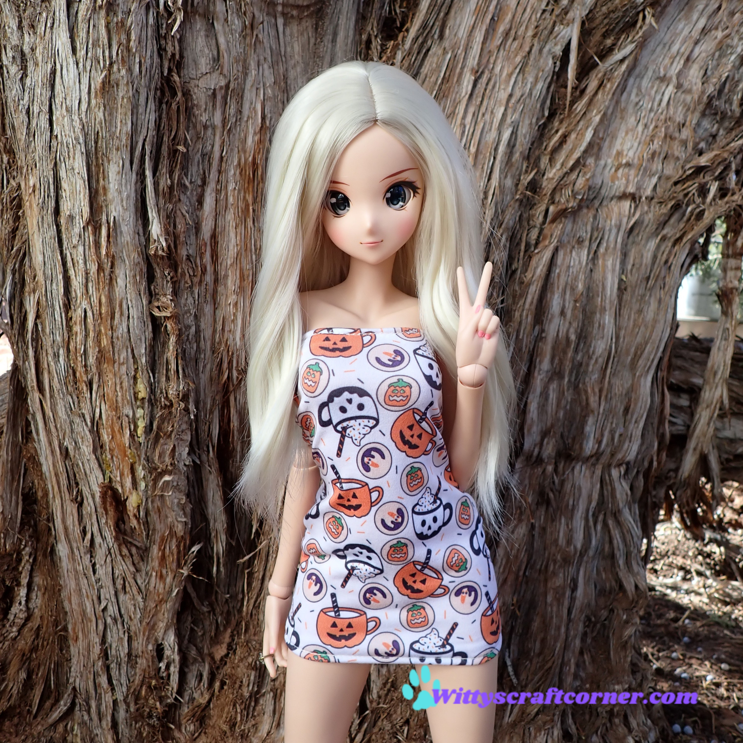 MADE TO ORDER Smart doll Classic or Pear Halloween tube dress drinks pumpkins and skulls