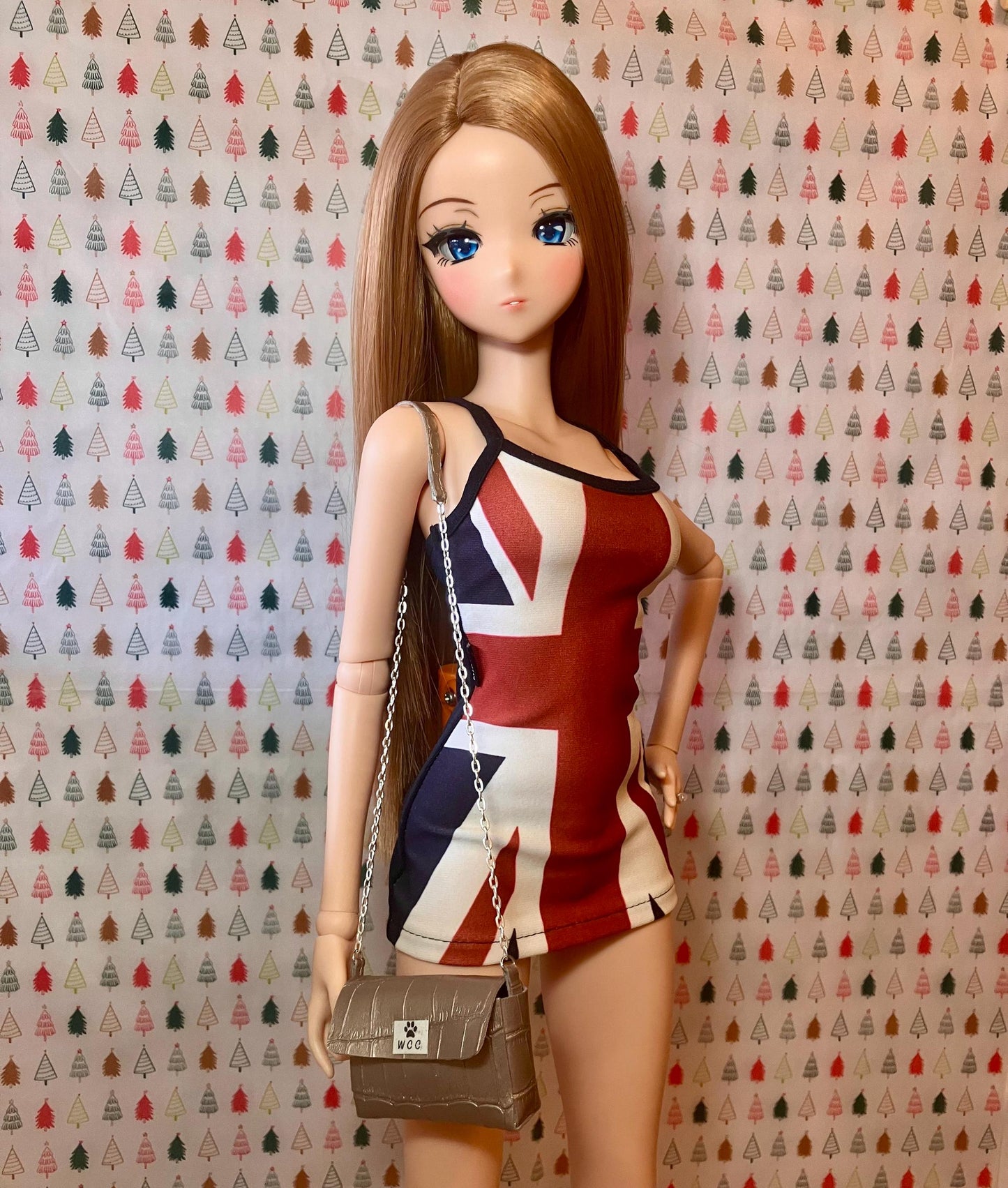 Smart doll purse gray alligator skin