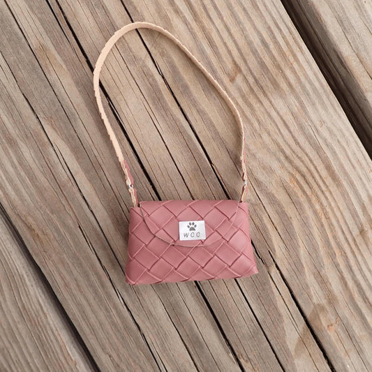 Smart doll mauve basket weave shoulder bag purse