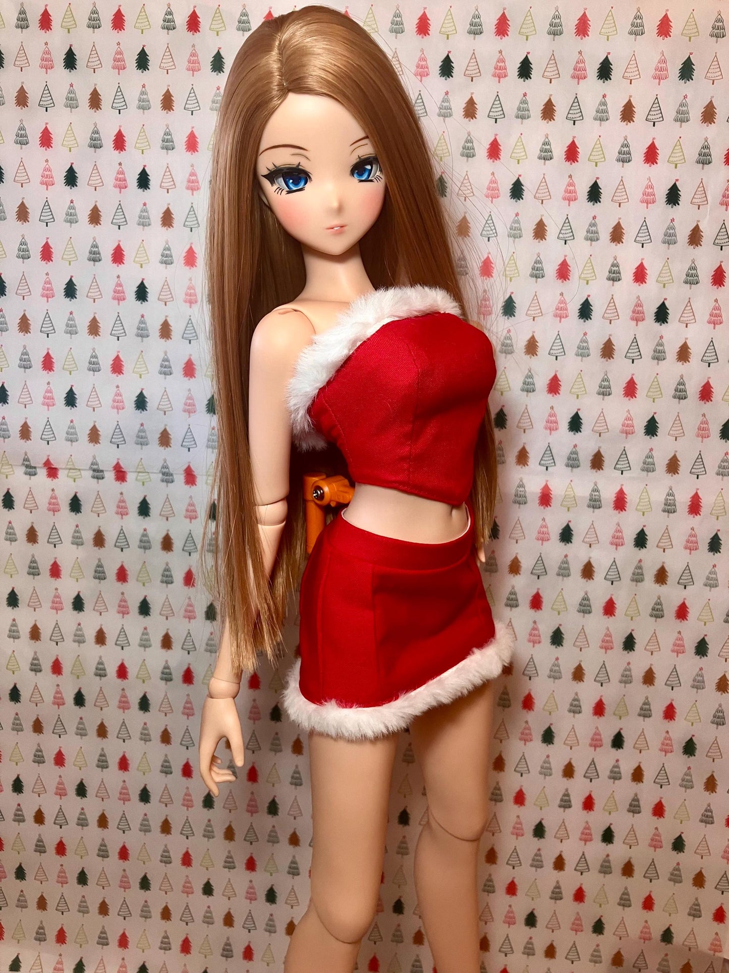 Smart doll Christmas outfit red fur trim
