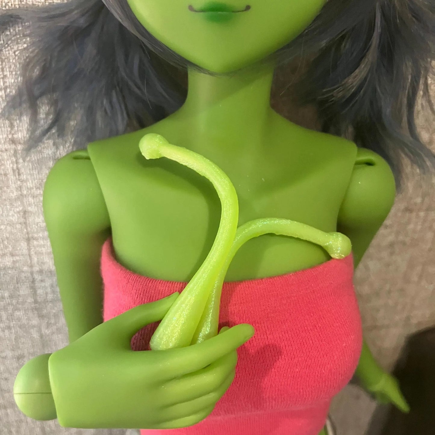 Smart doll Alien antenna magnetic in green 3D printed