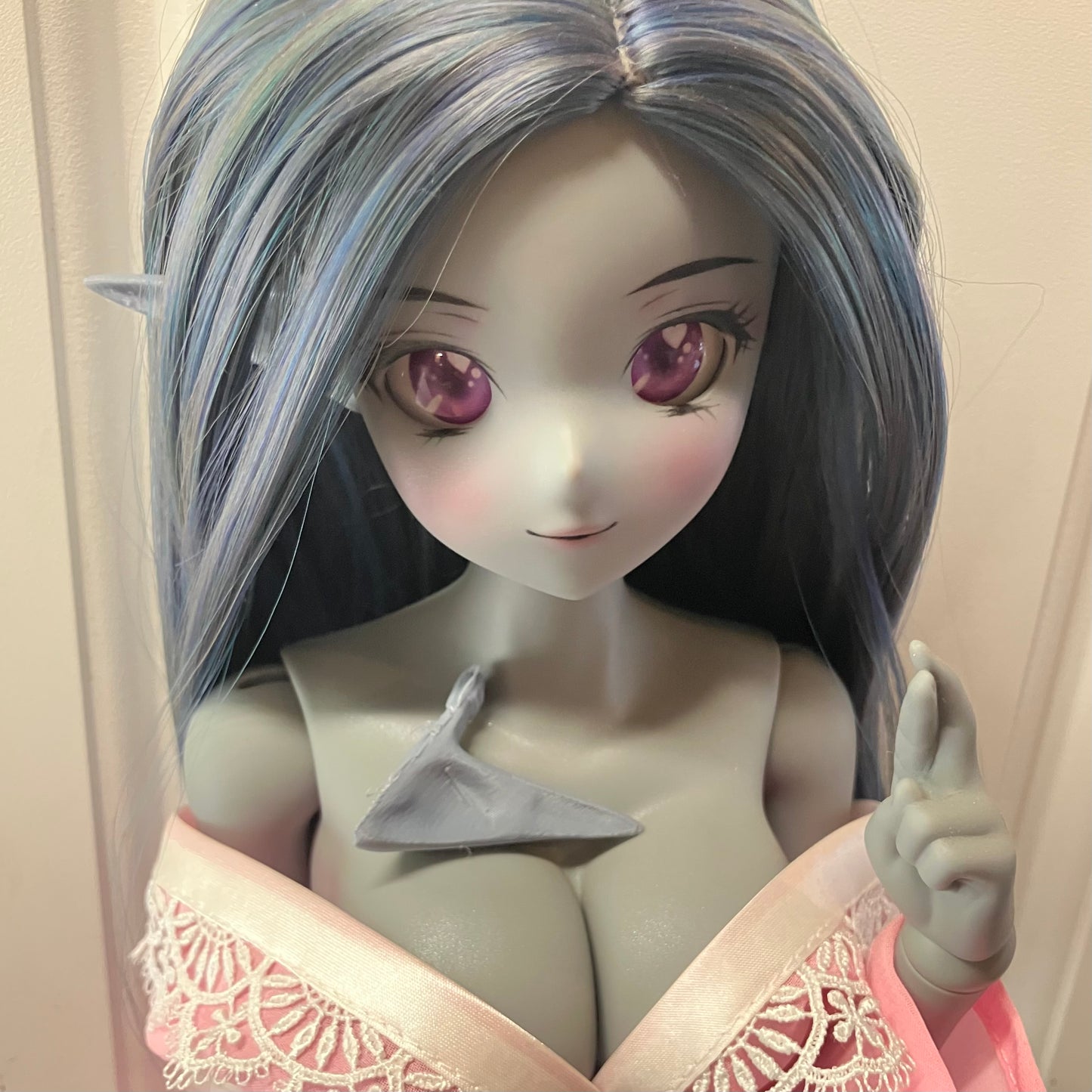 Smart doll elf ears gray 3D printed