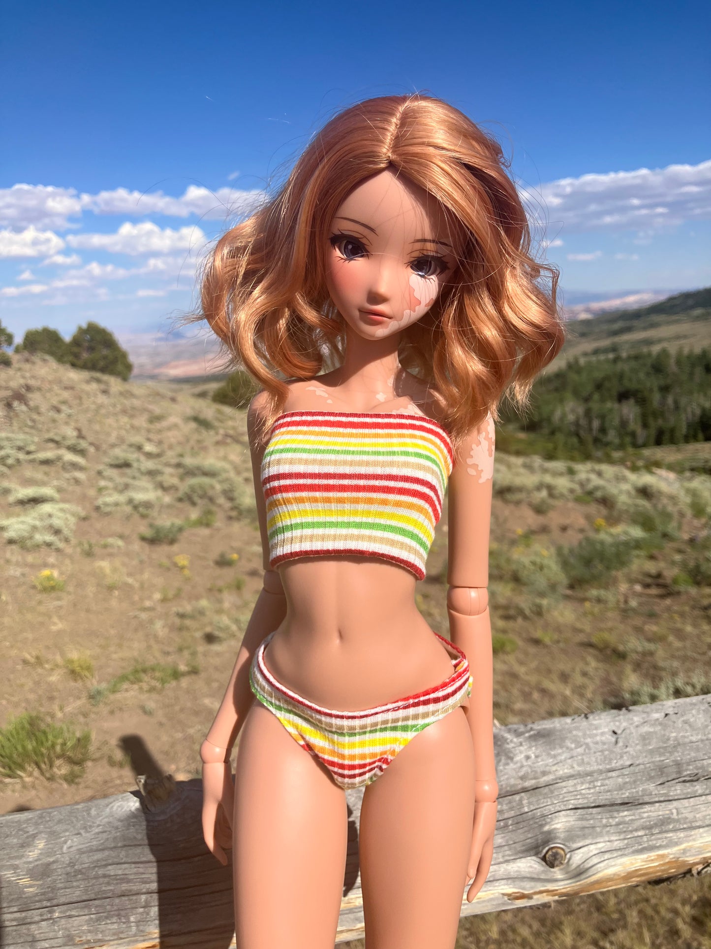 MADE TO ORDER Smart doll classic retro stripes swimsuit bikini