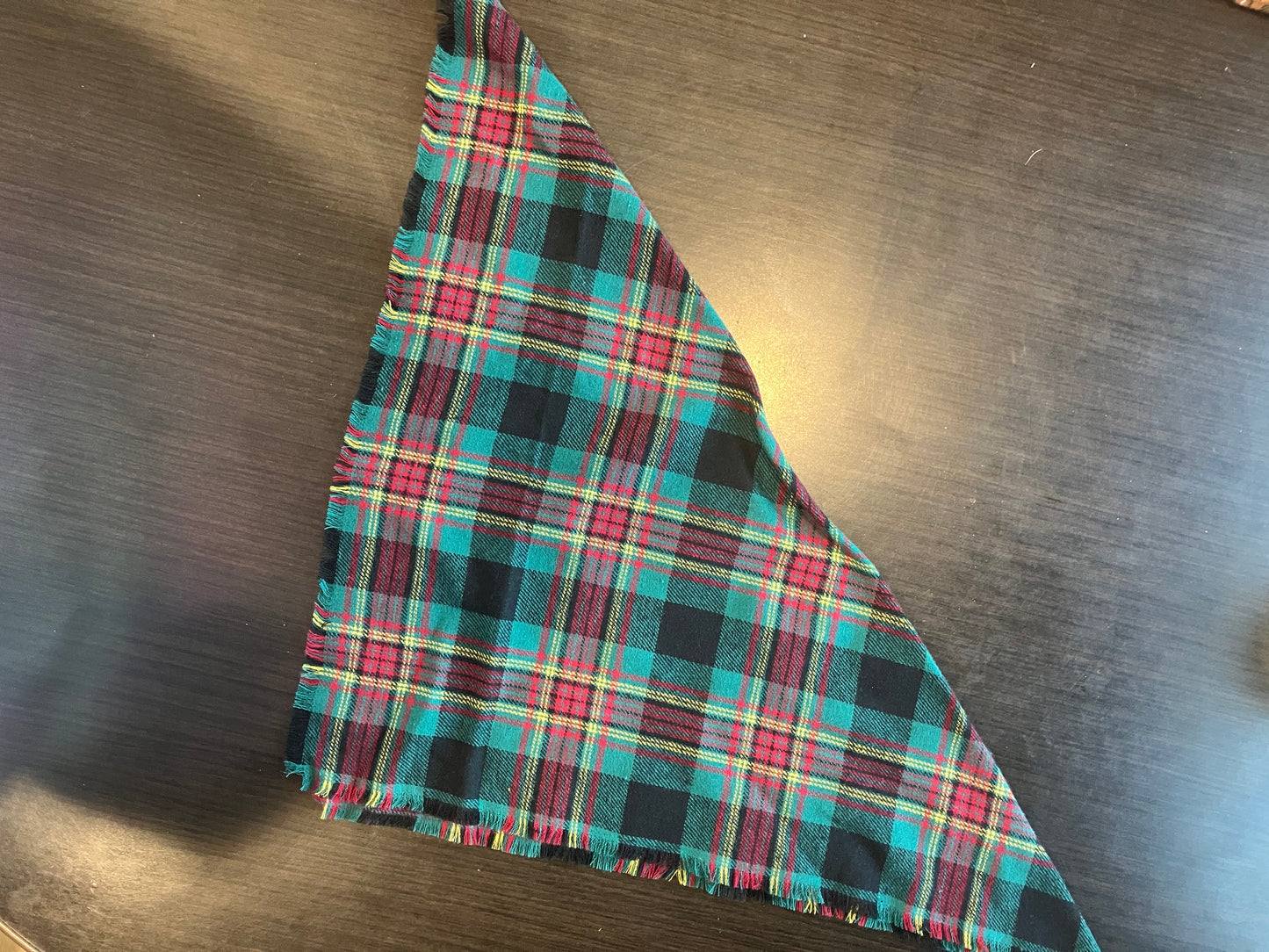 Smart doll shawl flannel plaid red and green