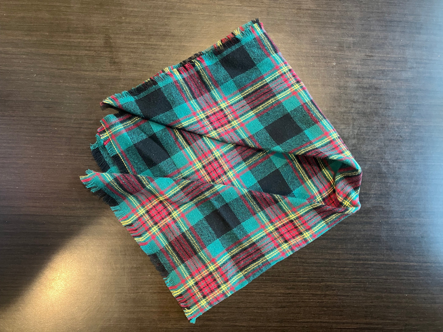 Smart doll shawl flannel plaid red and green