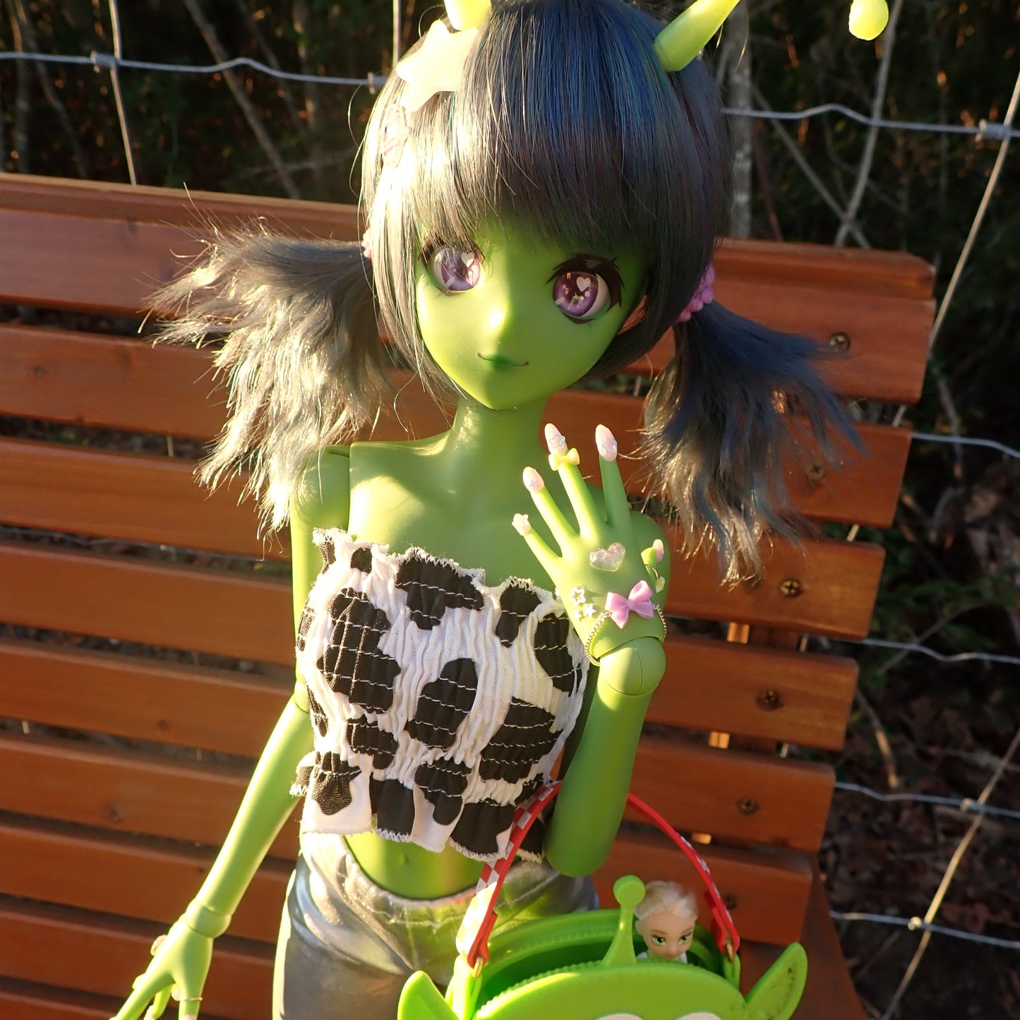 Smart doll shirred cow print tube top (Classic)