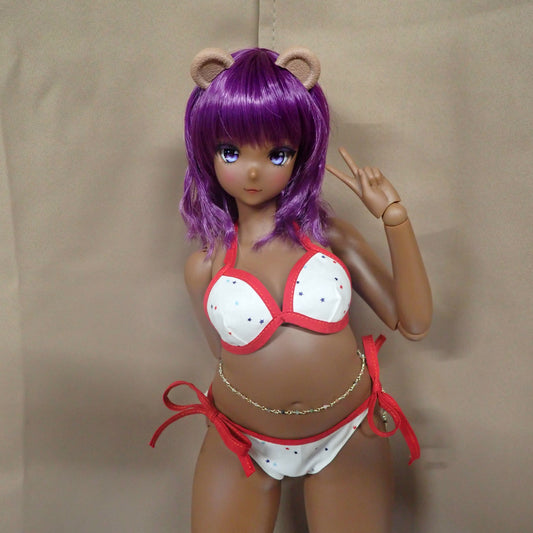 Smart doll stars bikini 2 piece swimsuit red white and blue (Pear)