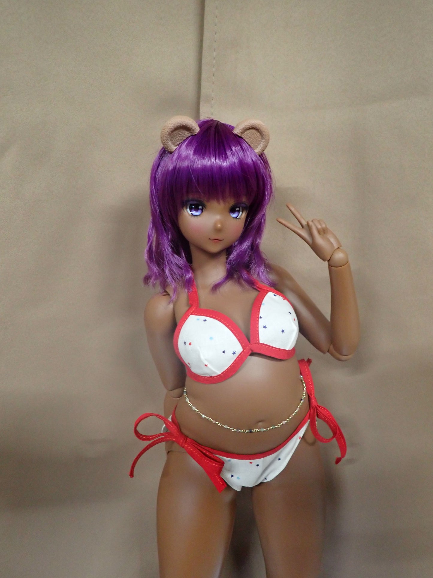 Smart doll stars bikini 2 piece swimsuit red white and blue (Pear)