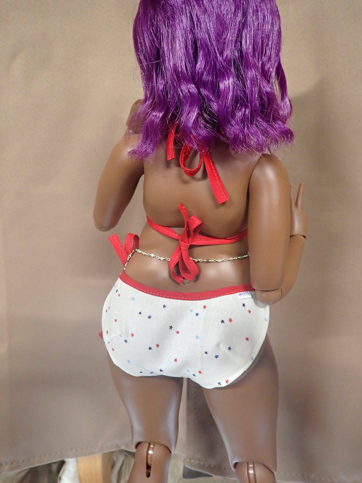 Smart doll stars bikini 2 piece swimsuit red white and blue (Pear)