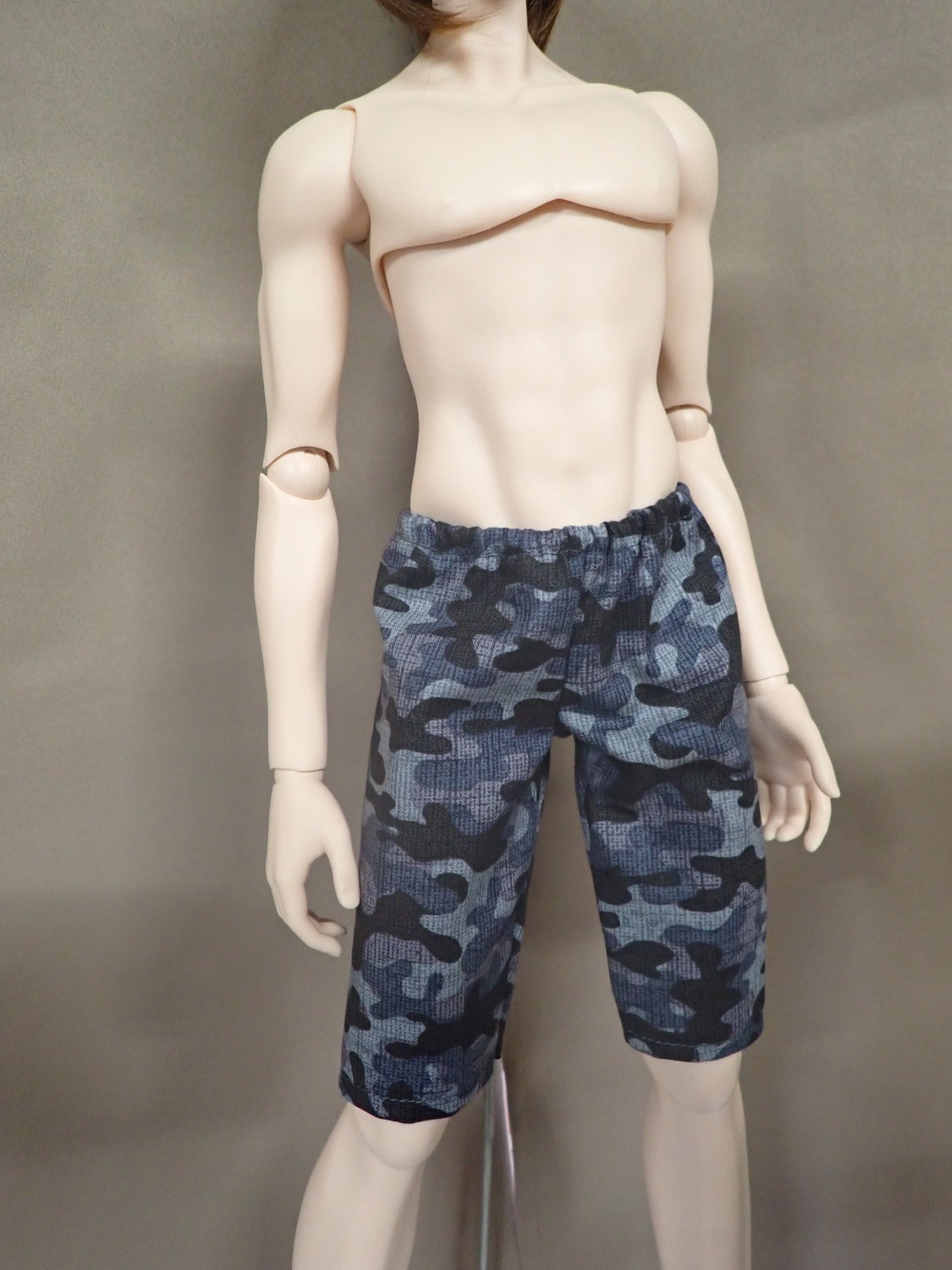 Smart doll guys swim trunks gray and black camo