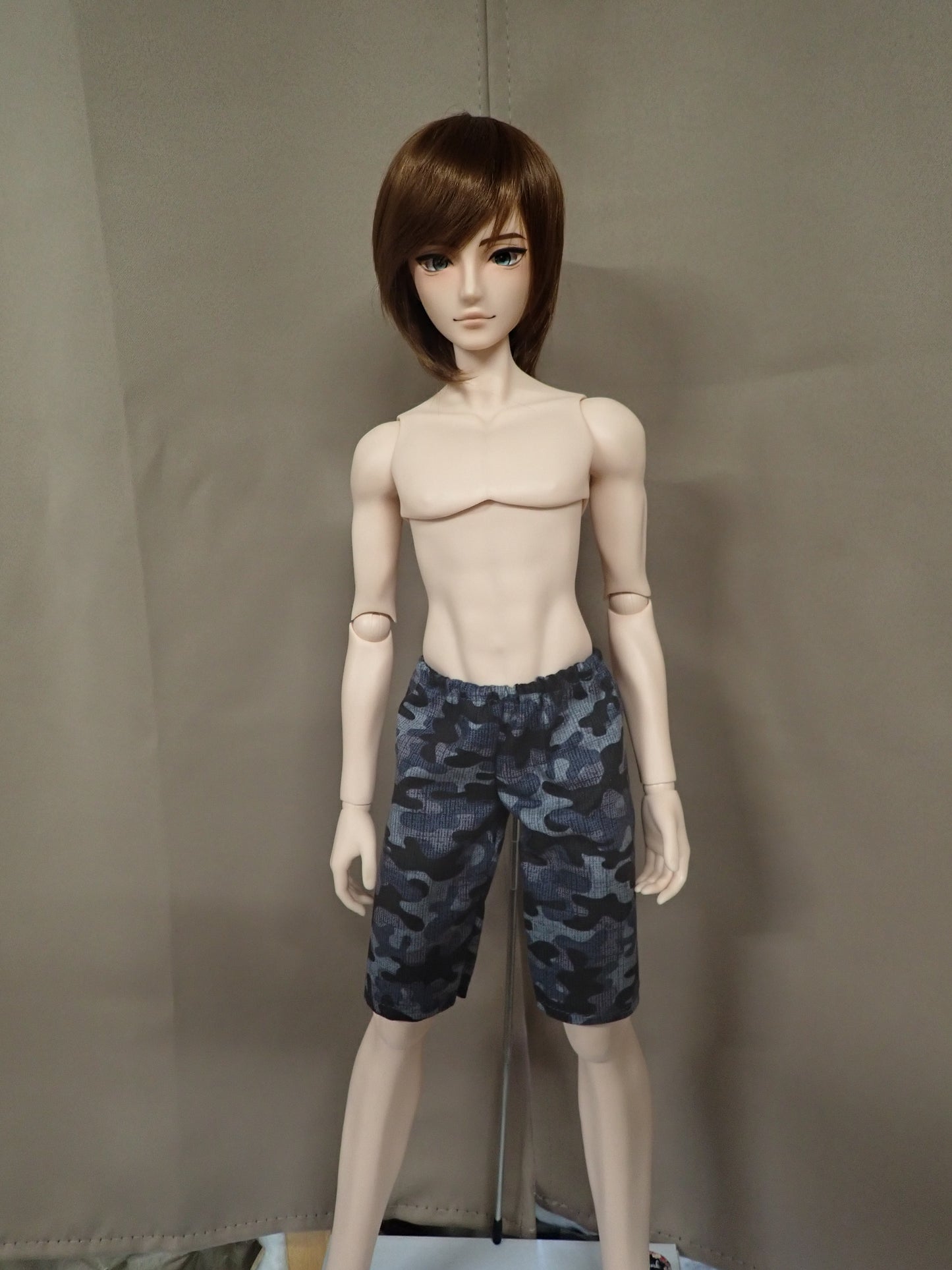 Smart doll guys swim trunks gray and black camo