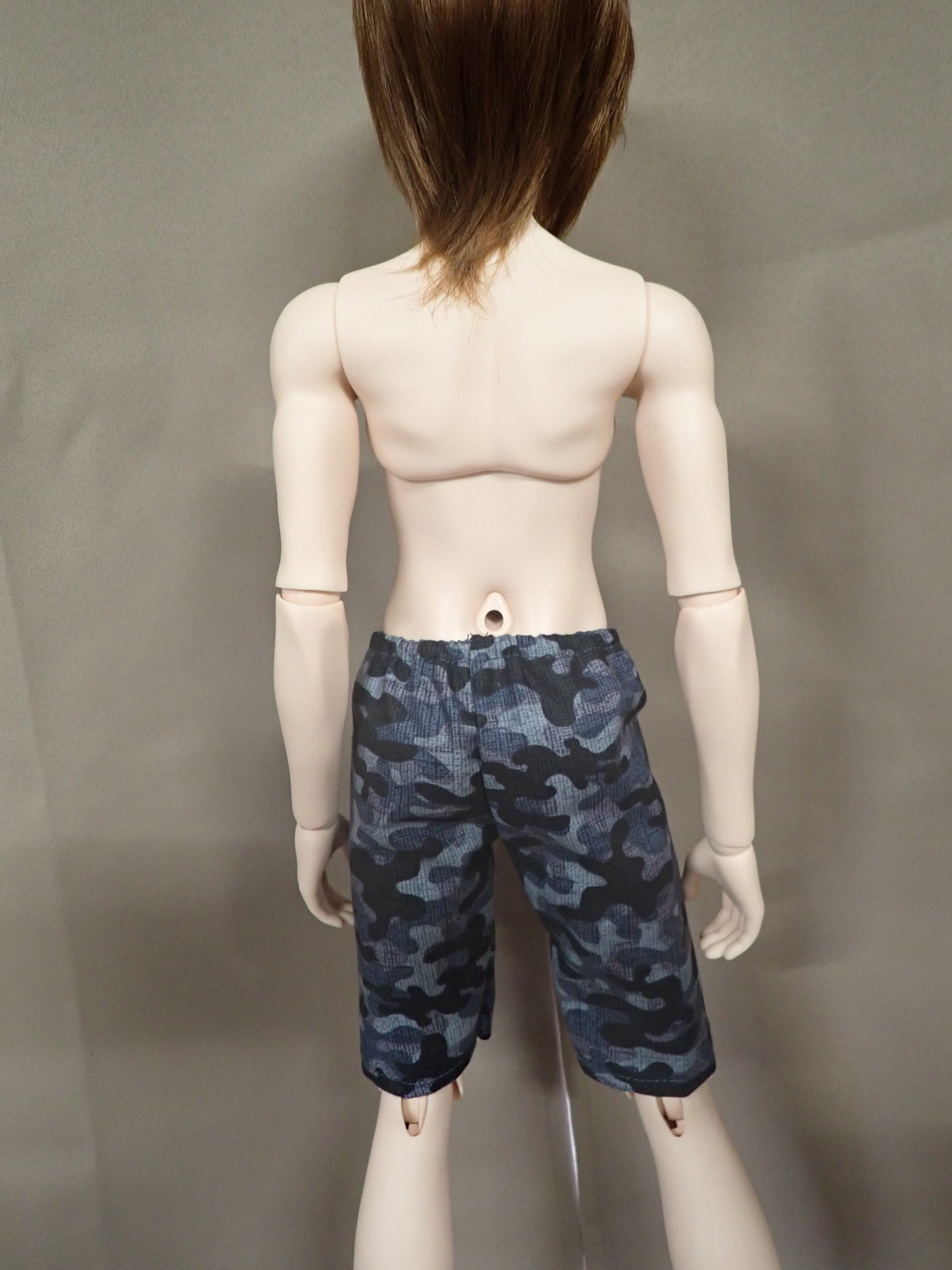 Smart doll guys swim trunks gray and black camo