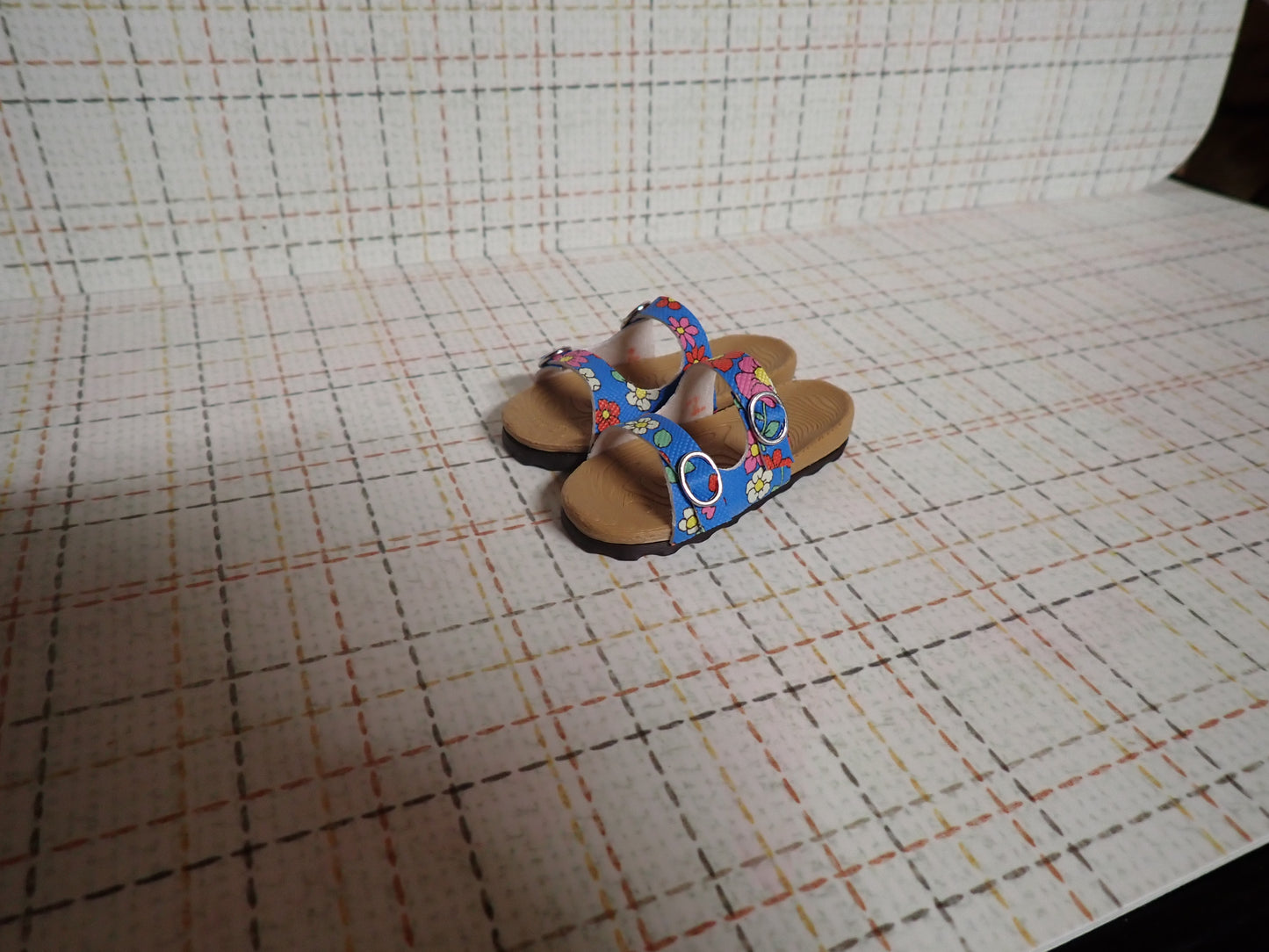 Smart doll cork bottom sandals blue floral (Girls)