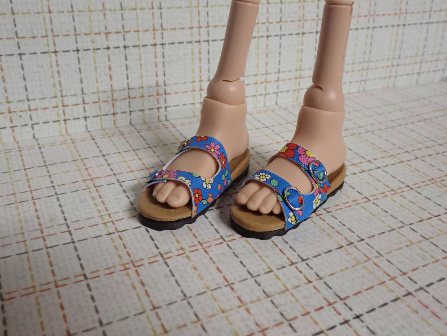 Smart doll cork bottom sandals blue floral (Girls)