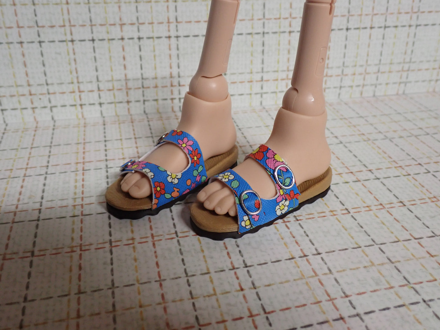 Smart doll cork bottom sandals blue floral (Girls)