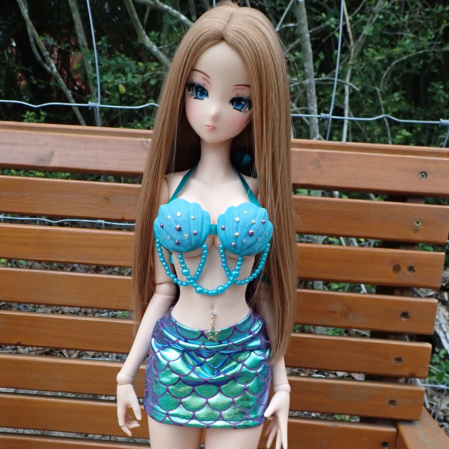 Smart doll mermaid outfit- Teal shimmer (Classic)
