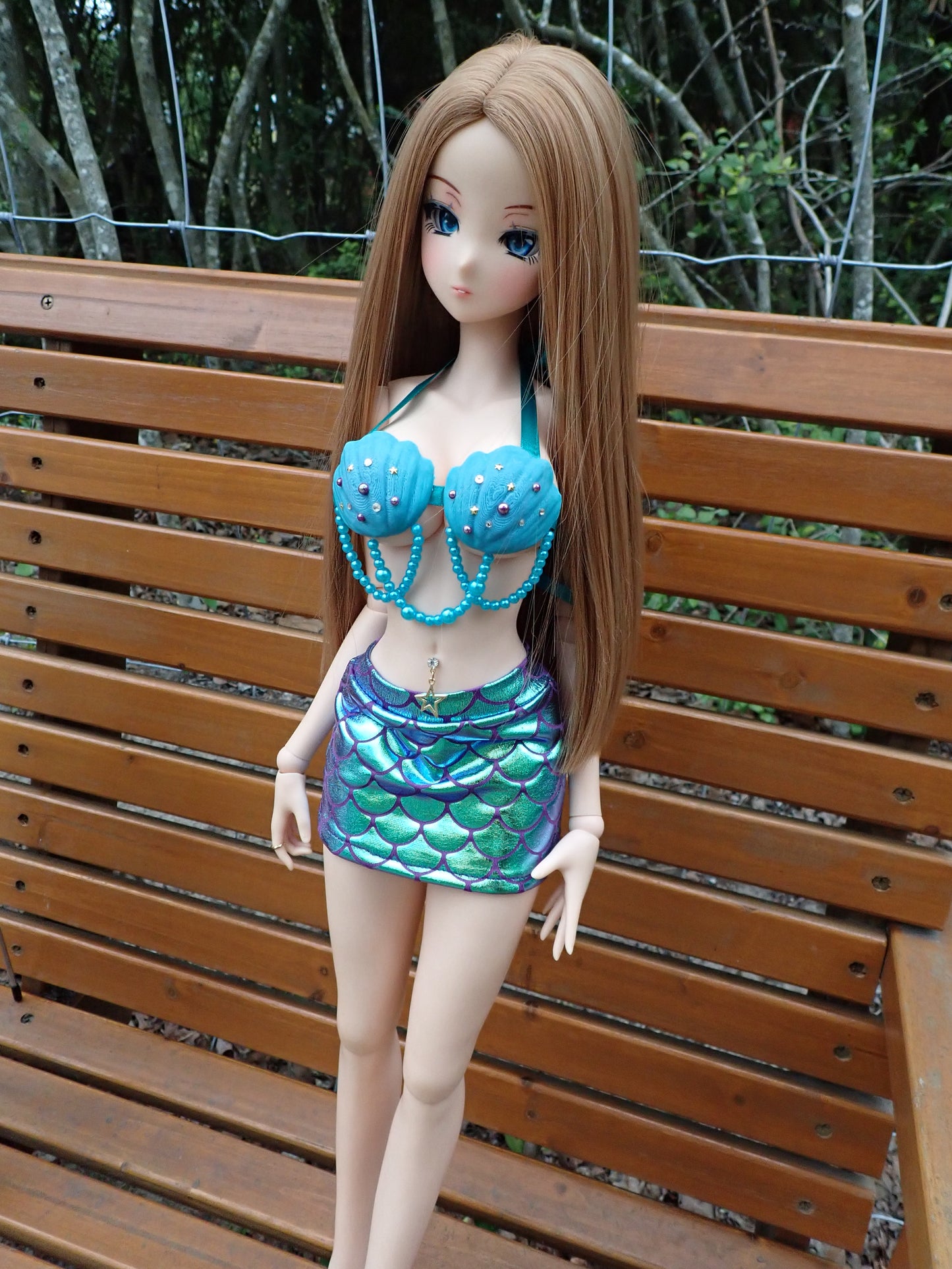 Smart doll mermaid outfit- Teal shimmer (Classic)
