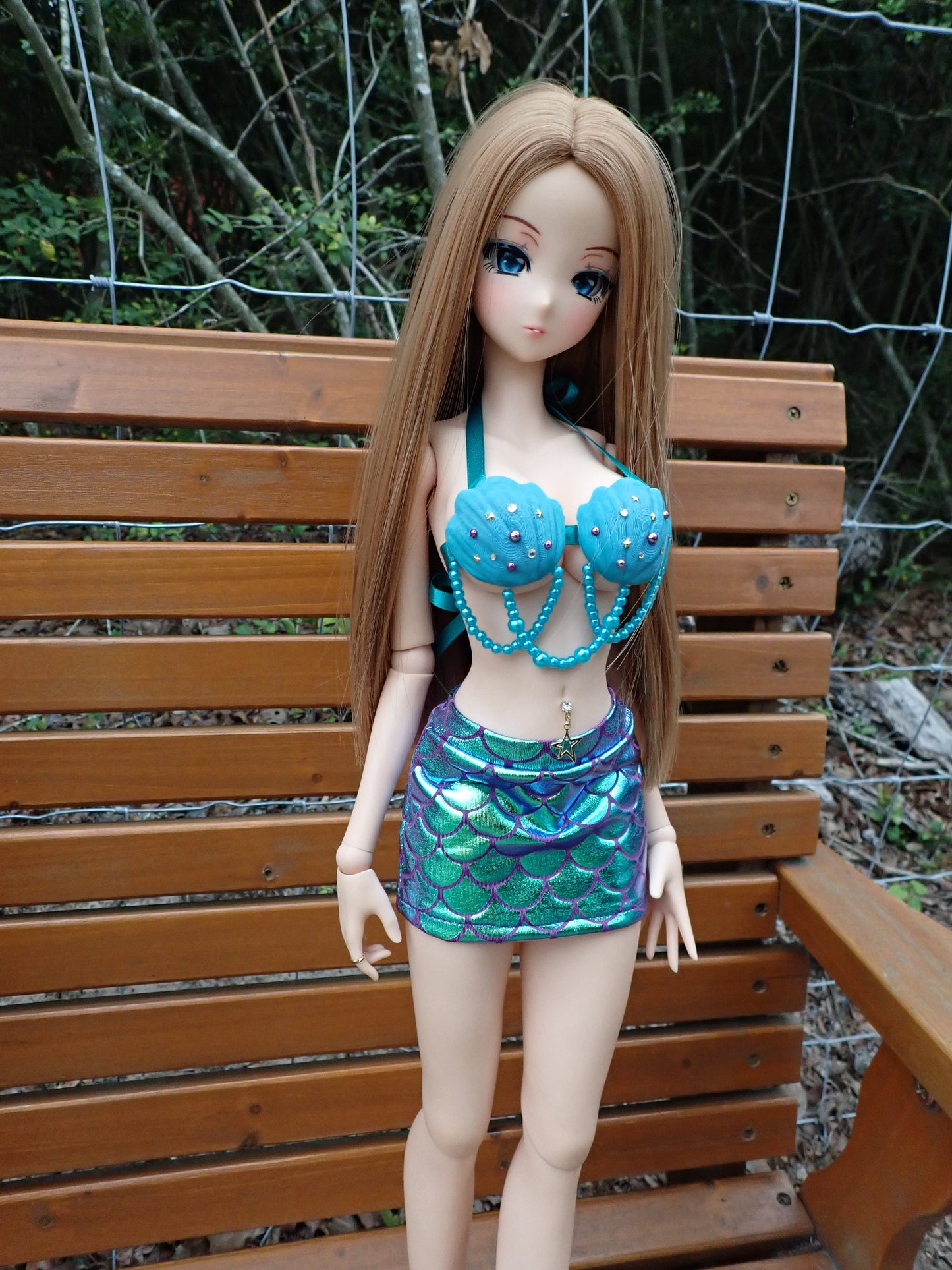 Smart doll mermaid outfit- Teal shimmer (Classic)